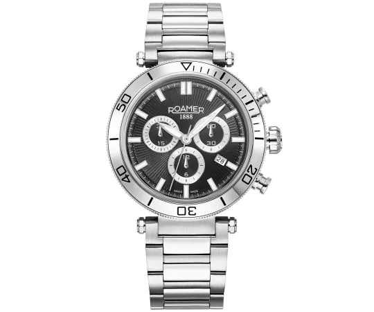 Roamer Men's Watch Analogue Quartz Chronograph Nautic Chrono 100 862837 Leather, Blue, 862837-41-45-02-AMZUK 並行輸入品 Roamer Men\u0027s Two Tone C-Line Automatic Watch 672661 41 55 60