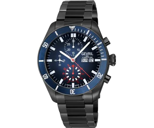 Gevril 48623B Yorkville Automatic Chronograph Mens Watch 43mm 20ATM