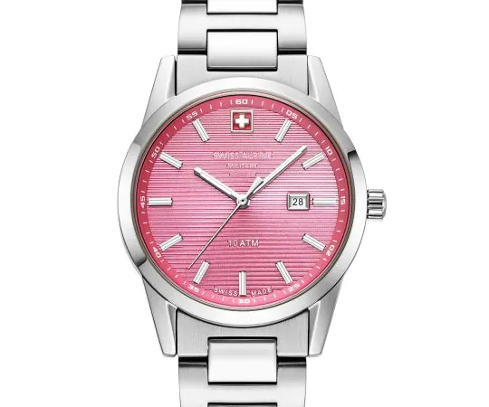 Swiss Alpine Military 7767.1136 Ladies Watch Argos silver pink 34mm 10ATM