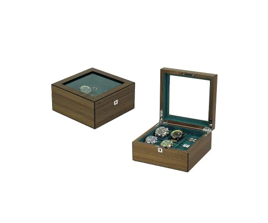 Rothenschild watch box RS 2440 W for 4 watches and cufflinks