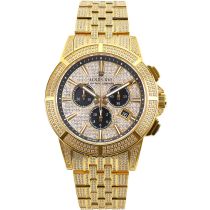 Louis XVI LXVI1123 Majeste Iced Out Chronograph Mens Watch 43mm 5ATM