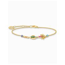 Thomas Sabo A2150-488-7-L19V Gold-plated bracelet w. cactus palm and coloured stones