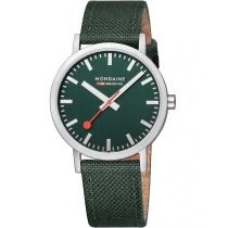 Mondaine A660.30360.60SBF Mens Watch Classic SBB recyc. Textile 40mm 3ATM