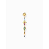 Thomas Sabo H2286-488-7 Gold-plated single earrings palm cactus w. coloured stones 
