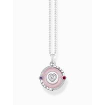 Thomas Sabo KE2201-390-9-L45V Silver necklace w. pink pendant and heart-shaped stone 