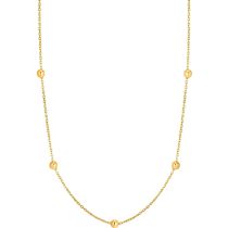 ANIA HAIE NAU001-07YG Gold Beaded Ladies Necklace Gold 14K, adjustable