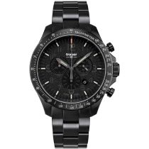 Traser H3 109466 P67 Officer Chronograph black steel Mens Watch 46mm 10ATM