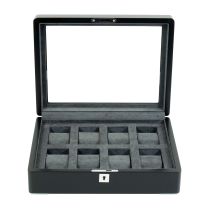 Rothenschild RS-3420-8-BL-CHA Watch Box Black [8] with grey velvet