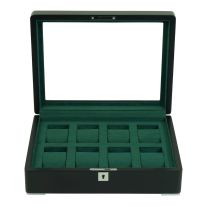 Rothenschild RS-3420-8-BL-GRE Watch Box Black [8] with green velvet