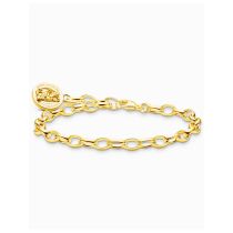 Thomas Sabo X0291-413-39-L17 Gold-plated charm bracelet with gold bear logo ring