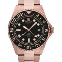 Swiss Alpine Military 7052.1167 GMT diver Mens Watch 42mm 10ATM