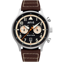 AVI-8 av-4088-01 Carey Dual Time Mens Watch 44mm 5ATM