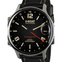 U-Boat 9672 Capsoil Doppioempo SS GMT Mens Watch 55mm 10ATM