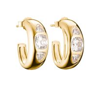 Thomas Sabo CR759-414-14 Hoop earrings with white zirconia stones 20,0 mm Gold-plated Ladies