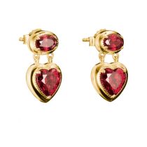 Thomas Sabo H2340-414-10 Stud earrings Heart garnet red Elyndra Gold-plated 18,0 mm Ladies