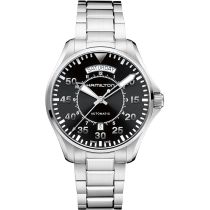 Hamilton H64615135 Mens Watch Khaki Aviation Pilot Day Date Automatic 42mm 10ATM