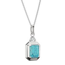 Thomas Sabo KE2366-405-17-L45V Necklace Octagon with imitation turquoise Elyndra Silver Ladies