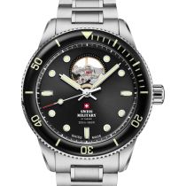 Swiss Military SMA34106.11 Mens Watch Automatic Open-Heart Diver 42mm 20ATM