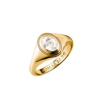 Thomas Sabo TR2523-414-14-56 Ring with white zirconia stone Oval Gold-plated Ladies