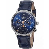 Zeppelin 7037-3 Hindenburg LZ129 Ladies Watch moon phase 36mm