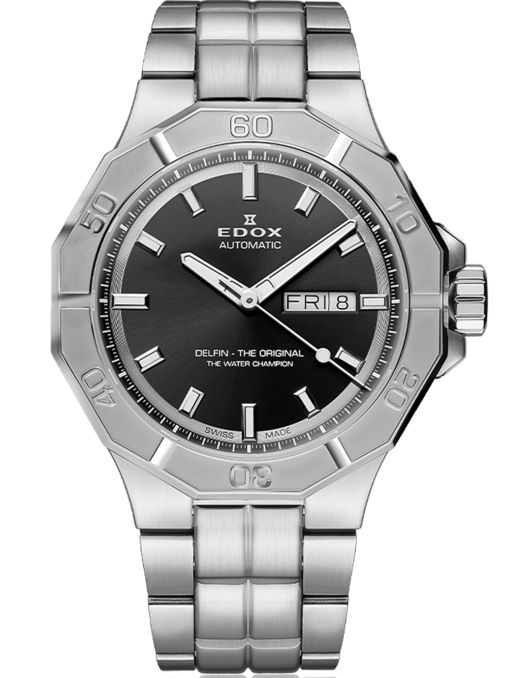 Edox 88008 3M NIN Delfin Automatic Day Date 43mm 20ATM Mens watch cheap shopping Timeshop24